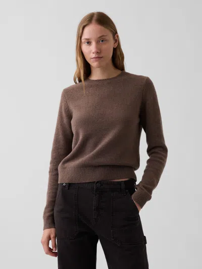 Gap Cashsoft Crewneck Sweater In Cool Brown Heather