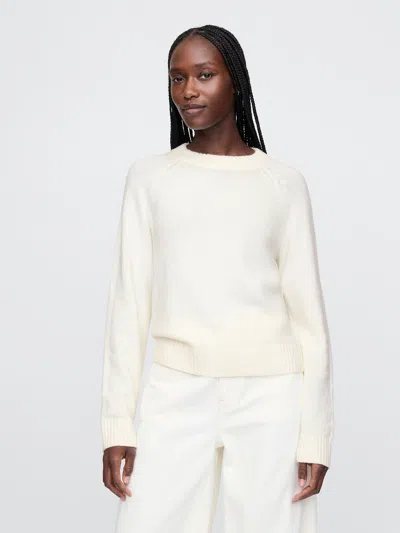 Gap Cashsoft Crewneck Sweater In Ivory Frost Beige