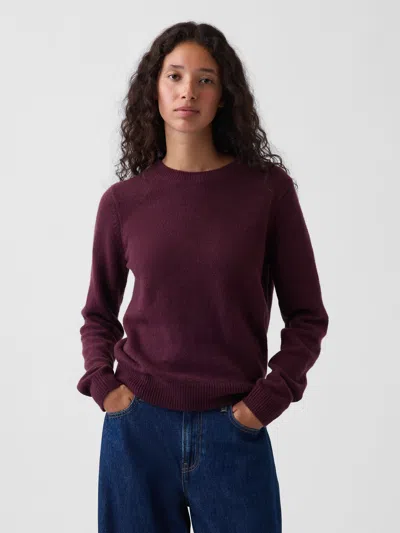 Gap Cashsoft Crewneck Sweater In Purple Bordeaux