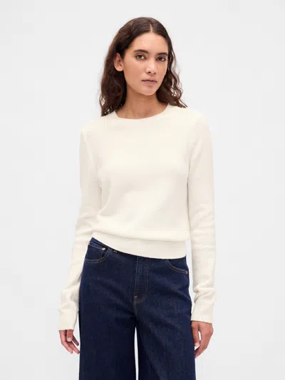 Gap Cashsoft Crewneck Sweater In White