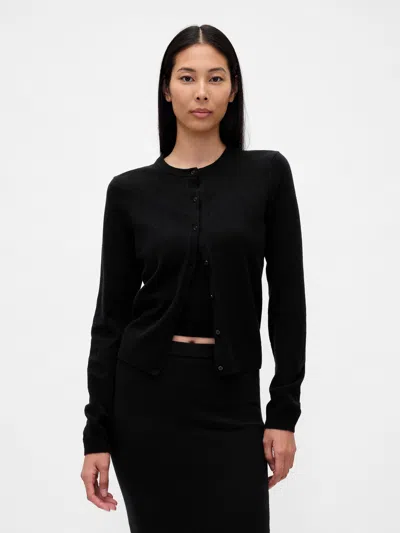 Gap Cashsoft Crop Cardigan In Black