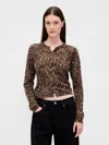 Gap Cashsoft Crop Cardigan In Brown