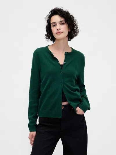 Gap Cashsoft Crop Cardigan In Green