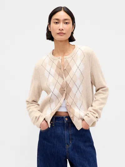 Gap Cashsoft Crop Cardigan In Neutral