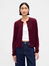 Gap Cashsoft Crop Cardigan In Red
