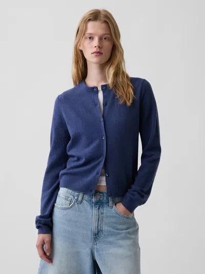 Gap Cashsoft Crop Cardigan In Sargassus Blue