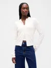 Gap Cashsoft Crop Cardigan In White
