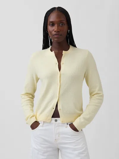 Gap Cashsoft Crop Cardigan In Yellow