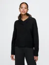 Gap Cashsoft Oversized V-neck Sweater In Black