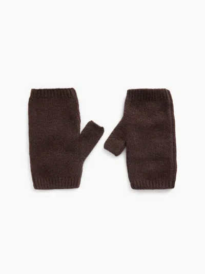 Gap Cashsoft Fingerless Mittens In Brown