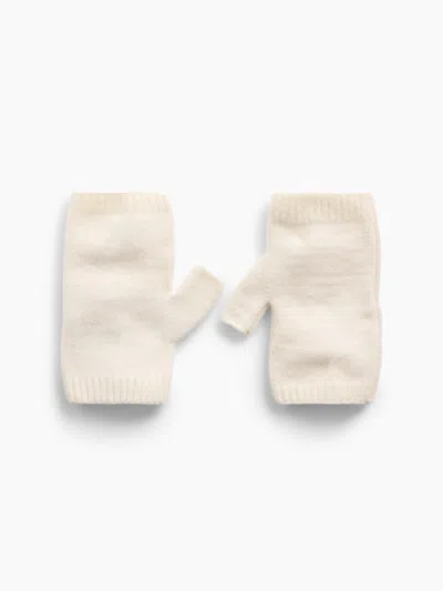 Gap Cashsoft Fingerless Mittens In Ivory Beige Frost