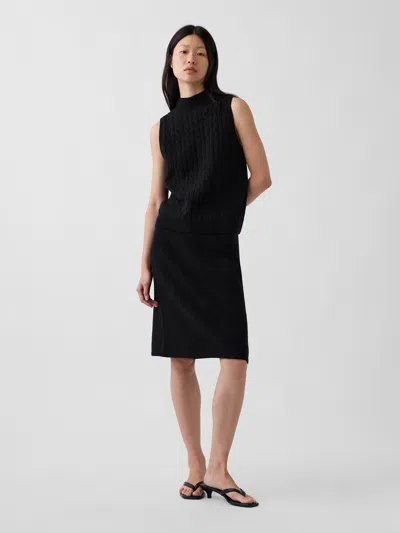 Gap Cashsoft Knee-length Sweater Skirt In Black