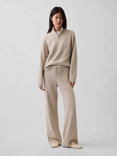Gap Cashsoft Loose Shaker Sweater Pants In Cobblestone Beige