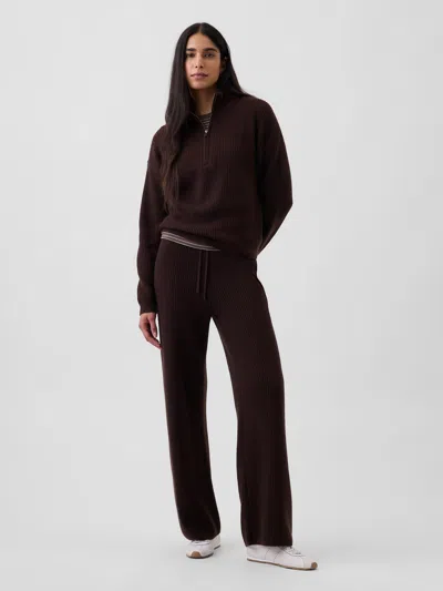 Gap Cashsoft Loose Sweater Pants In Terra Brown Heather