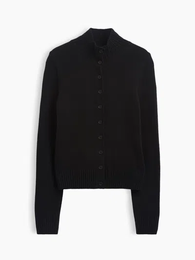 Gap Cashsoft Mockneck Cardigan Sweater In Black