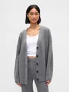 Gap Cashsoft Oversized Cardigan Sweater In Gray
