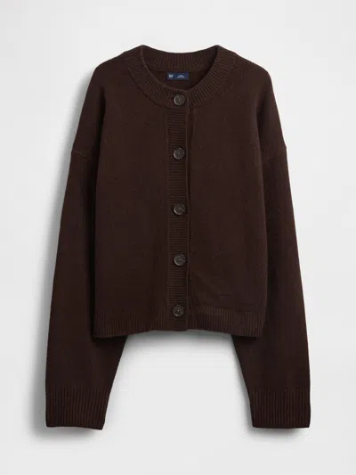 Gap Cashsoft Oversized Chunky Cardigan In Brown