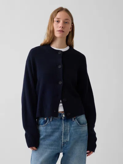 Gap Cashsoft Oversized Chunky Cardigan In New Classic Navy Blue