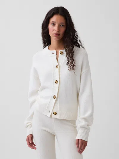 Gap Cashsoft Oversized Chunky Cardigan In White