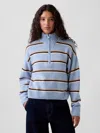 Gap Cashsoft Oversized Half-zip Pullover Sweater In Blue
