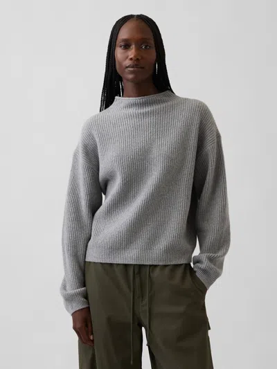 Gap Cashsoft Oversized Mockneck Sweater In Charcoal Grey