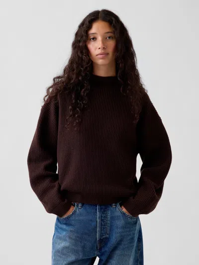 Gap Cashsoft Oversized Mockneck Sweater In Terra Brown