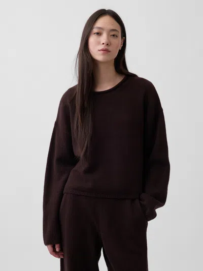 Gap Cashsoft Oversized Rollneck Sweater In Brown