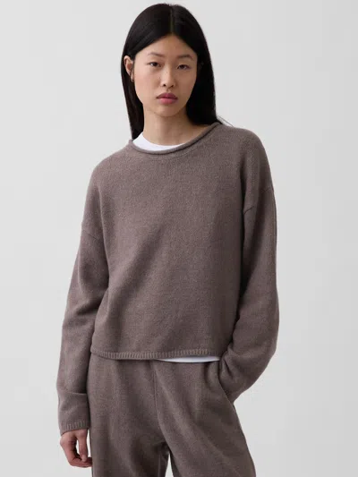 Gap Cashsoft Oversized Rollneck Sweater In Brown