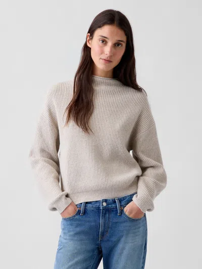 Gap Cashsoft Oversized Rollneck Sweater In Cobblestone Beige