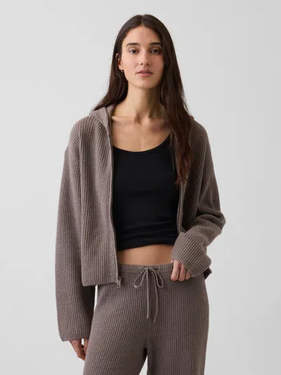 Gap Cashsoft Oversized Shaker-stitch Zip Hoodie