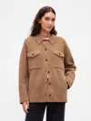 Gap Cashsoft Oversized Shirt Jacket In Brown