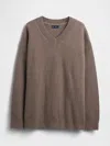 Gap Cashsoft Oversized V-neck Sweater In Brown