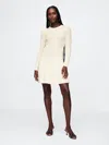 Gap Cashsoft Pointelle Mini Sweater Dress In Ivory Frost Beige