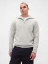 Gap Cashsoft Quarter-zip Pullover Sweater In Gray