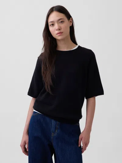 Gap Cashsoft Raglan Sweater T-shirt In Black