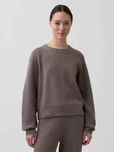 Gap Cashsoft Relaxed Shaker-stitch Sweater In Gray