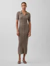 Gap Cashsoft Rib Collared Midi Cardigan Dress In Brown
