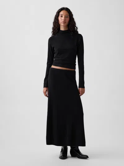Gap Cashsoft Rib Maxi Sweater Skirt In Black