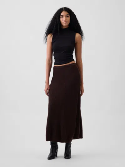 Gap Cashsoft Rib Maxi Sweater Skirt In Terra Brown