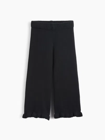 Gap Babies' Cashsoft Ruffle Wide-leg Pants In Black