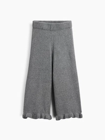 Gap Babies' Cashsoft Ruffle Wide-leg Pants In Gray