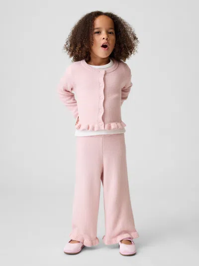 Gap Babies' Cashsoft Ruffle Wide-leg Pants In Pink