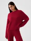 Shop Gap Cashsoft Shaker-stitch Crewneck Sweater In Sled Red