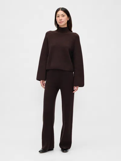 Gap Cashsoft Shaker-stitch Sweater Pants In Brown