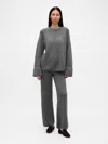 Gap Cashsoft Shaker-stitch Sweater Pants In Gray