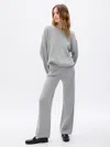 Gap Cashsoft Shaker-stitch Sweater Pants In Grey