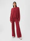 Gap Cashsoft Shaker-stitch Sweater Pants In Sled Red