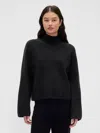 Gap Cashsoft Shaker-stitch Turtleneck Sweater In Black