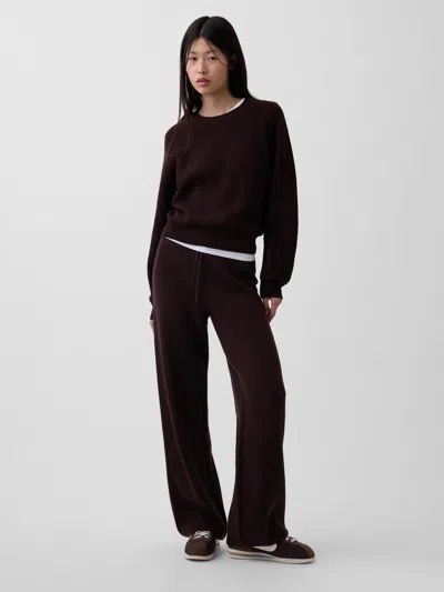 Gap Cashsoft Shaker-stitch Sweater Pants In Purple