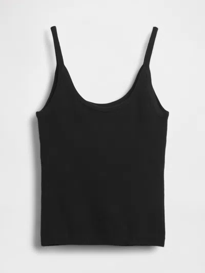 Gap Cashsoft Stretch Crop Tank Top In Black